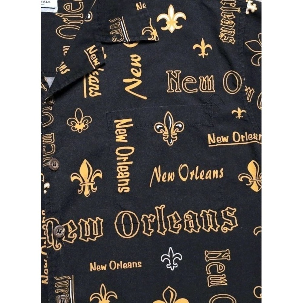 David Carey Originals Mens Shirt New Orleans Saints size XL Black Button Up - Picture 5 of 12